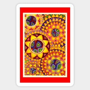 Sunflower Rainbow Sketch Magnet